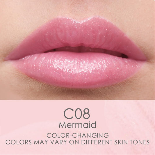CATKIN Lip Balm Tinted Color Changing Lipstick Ultra Hydrating Lip Moistrurizer Lip Care with Vitamin E Nourishing For Cracked & Dry Lips 0.12 oz C08 Mermaid