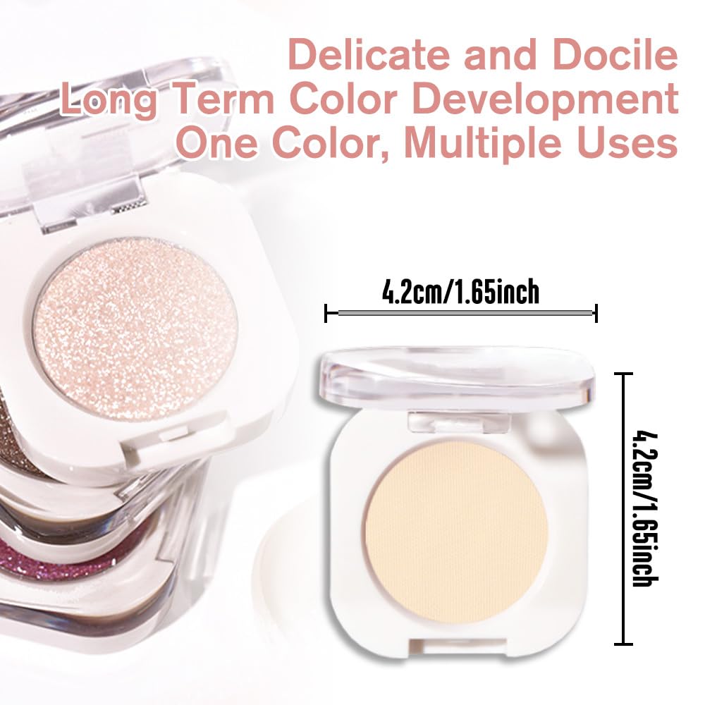 Nude Beige Single Matte Eyeshadow Makeup, Neutral Powde Eye Shadow for Women, Smoky Beige Matte Singles Eyeshadow Palette Pigmented Waterproof,sombras para ojos,Girls Monochrome Eyeshadows Gift