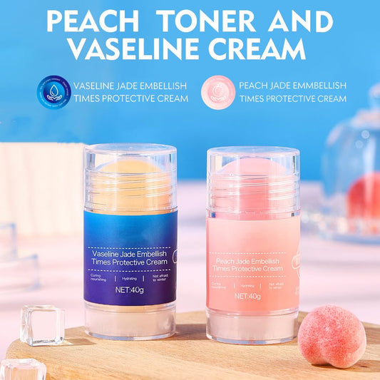 Crack Feet Prevention Stick,2pcs Anti Crack Foot Cream For Dry Heels,Moisturizing Foot Balm Stick for Women Men Dry Heels(Pink+Blue)