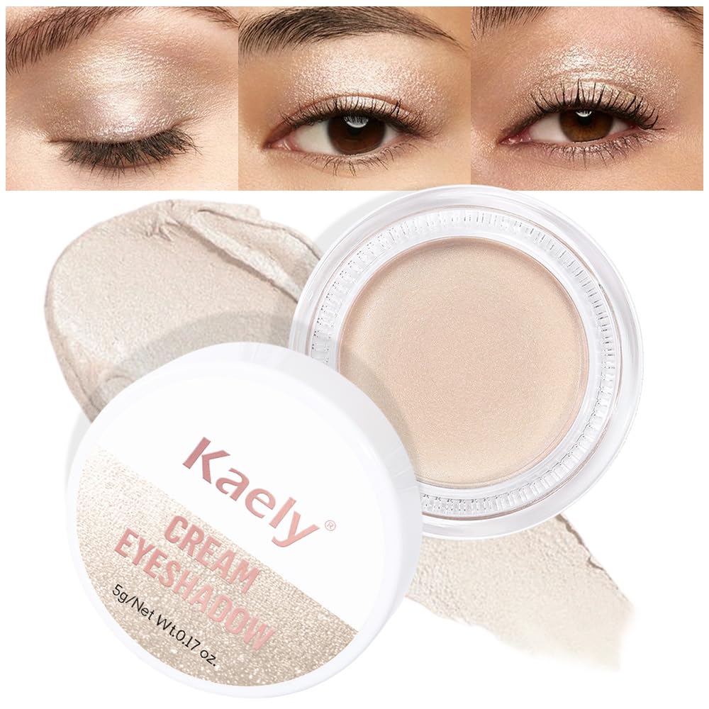 Kaely Single Cream Eyeshadow Pot, Creme Brulee Shimmer Eye Shadow for Older Women High Pigmented Waterproof, Natural Eyeshadow Palette Makeup Brightener, sombras en crema para ojos, Blendable, 705