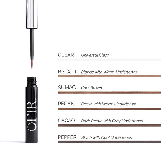 OFIR Brow Tonic Serum Browliner | Cruelty-Free Hybrid Makeup & Skincare | Smudge-Proof Matte Finish with Hyaluronic Acid & Plant Extracts | Strengthening Brow Serum | Cacao - Dark Brown, 0.057 Oz