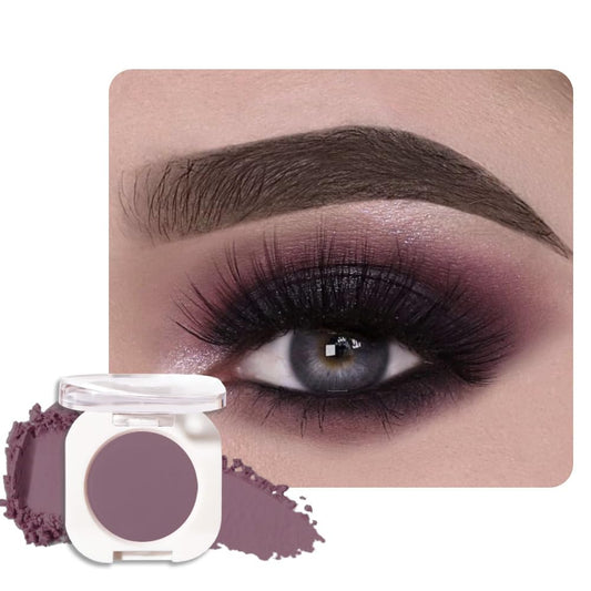 Plum Matte Eyeshadow Palette for Women, Single Monochrome Eye Shadow Makeup, Shiny Pressed Powder, Blendable Natural sombras para ojos, Holographic,Vegan,Travel -30