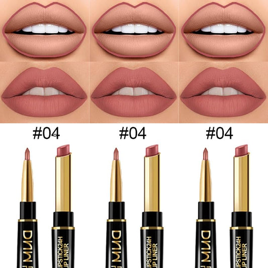 evpct 3Pcs Dusty Antique Rose Lip Liner and Lipstick Set Kit for Women Nude Beige Mauve Matte Fall Lipstick Shades Set Lip Stain Long Lasting Lipstick 24 hour Waterproof and Lip Liners Pencil Set