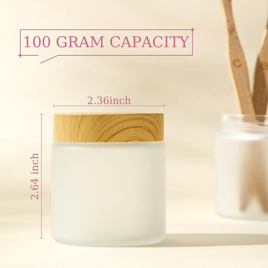 Geiserailie 30 Pieces Glass Cosmetic Containers Empty Sample Jars with Leak Proof Lids Makeup Sample Containers for Lotion Cream Cosmetic (100 Gram)