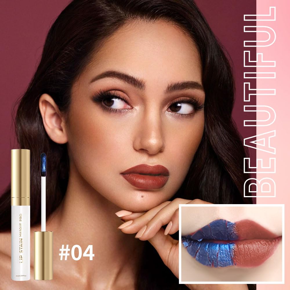 Lip Stain Peel Off – Long Lasting Waterproof Lip Tint, Smudge Proof Transfer Resistant Lip Stains Tattoo,High Pigment Matte Lip Color, Kiss Proof Peel Off Lip Stain Masque,All-Day Stay Lip Makeup 04#