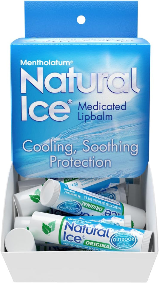 Mentholatum Natural Ice Lip Balm Original SPF 15 1 Each ( Packs of 48), 0.16 Ounce (Pack of 48)