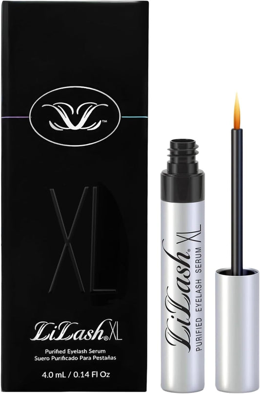 LiLash XL Eyelash Serum to Grow Longer & Fuller-Looking Lashes - Eyelash Growth Enhancer, Safe for Use with Contacts, Lash Extensions, Sensitive Eyes - Vegan & Cruelty-free (4mL, 6-Month Supply)