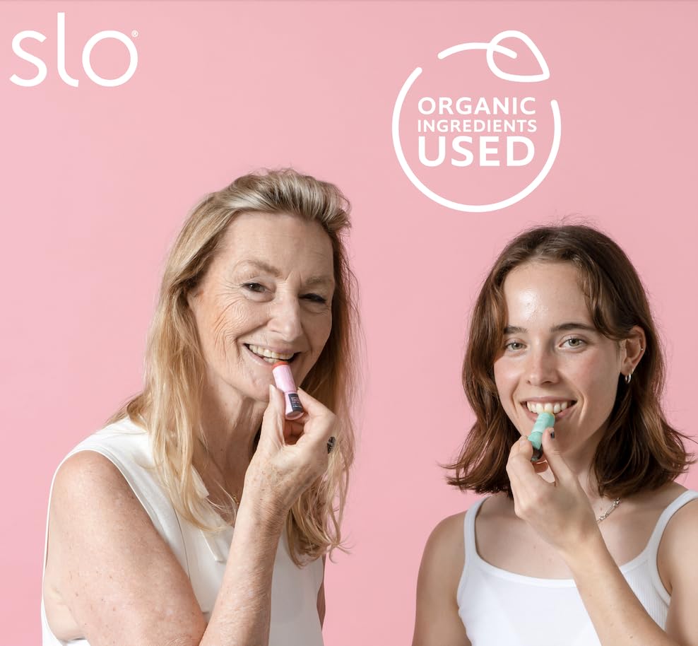 Slo | Natural Lip Balm - All Natural Ingredients, Vegan & Cruelty Free, Hydrating & Soothing, Plastic Free, Paper Packaging | Peppermint + Vitamin E, 0.28oz