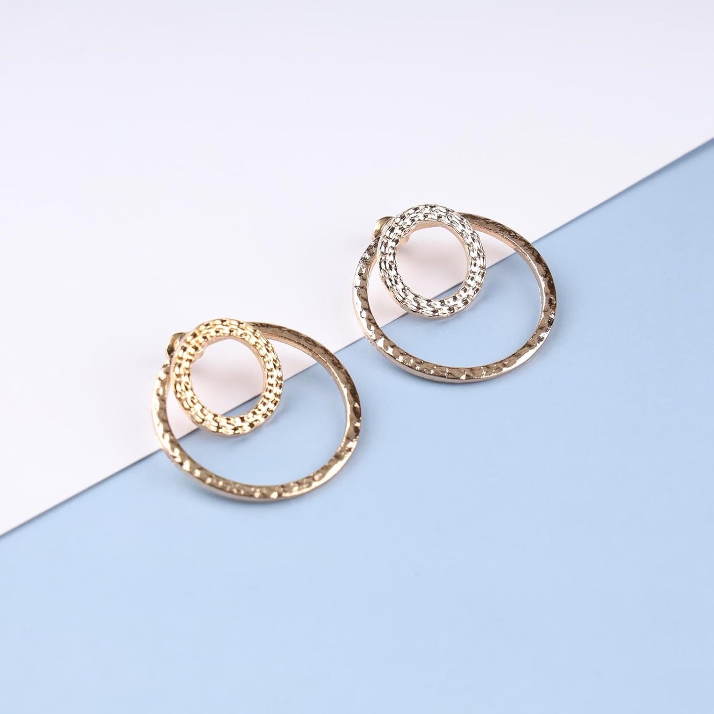 Vintage Crystal Circle Ear Jacket Earrings CZ Hollow Circle Hoop Earrings Gold Circle Earrings Minimalist Geometric Circle Stud Earrings Jewelry for Women