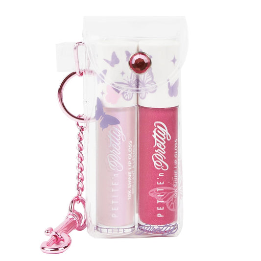 Petite 'N Pretty So Dreamy 10K Shine Lip Gloss Duo—Makeup for Girls, Kids, Tweens, Teens—High Shine, Lightweight, Made in the USA (First Freeze and Rosy Dreams)—Limited Edition