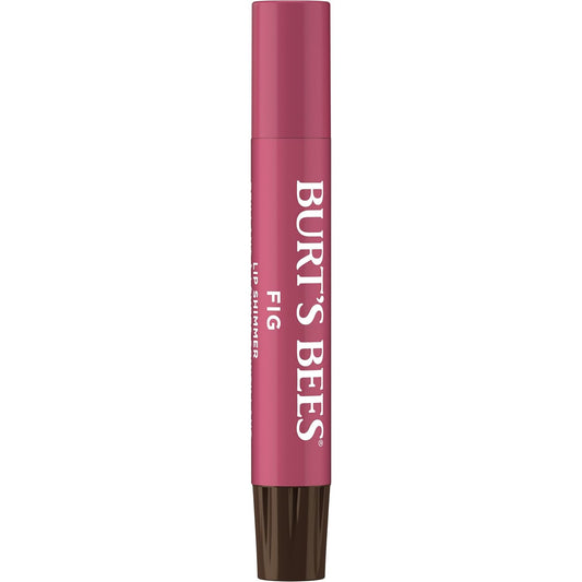 Burt's Bees Shimmer Lip Tint Set, Tinted Lip Balm Stick, Moisturizing for All Day Hydration with Natural Origin Glowy Pigmented Finish & Buildable Color, Fig (4-Pack)