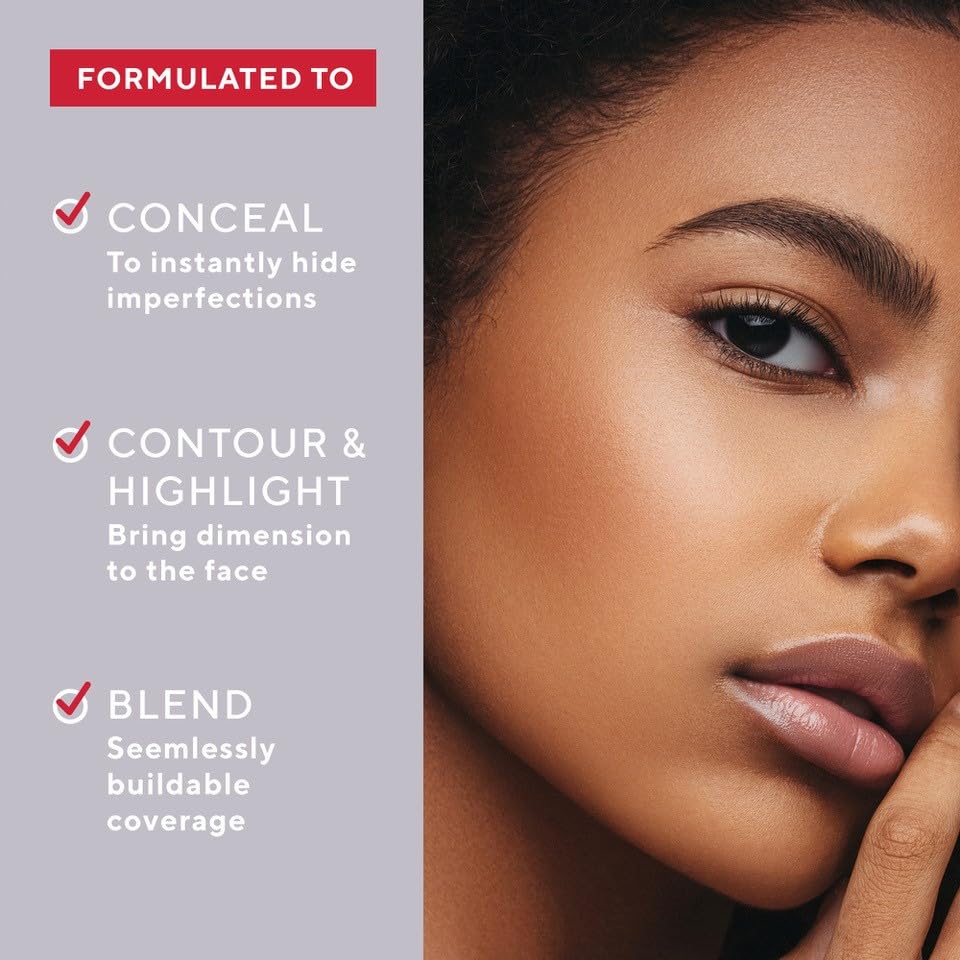Mirabella Invincible For All Perfecting Under Eye Concealer Full Coverage - Hydrating Makeup Concealer for Dark Circles, Fine Lines & Wrinkles w/Hyaluronic Acid - Deep D230