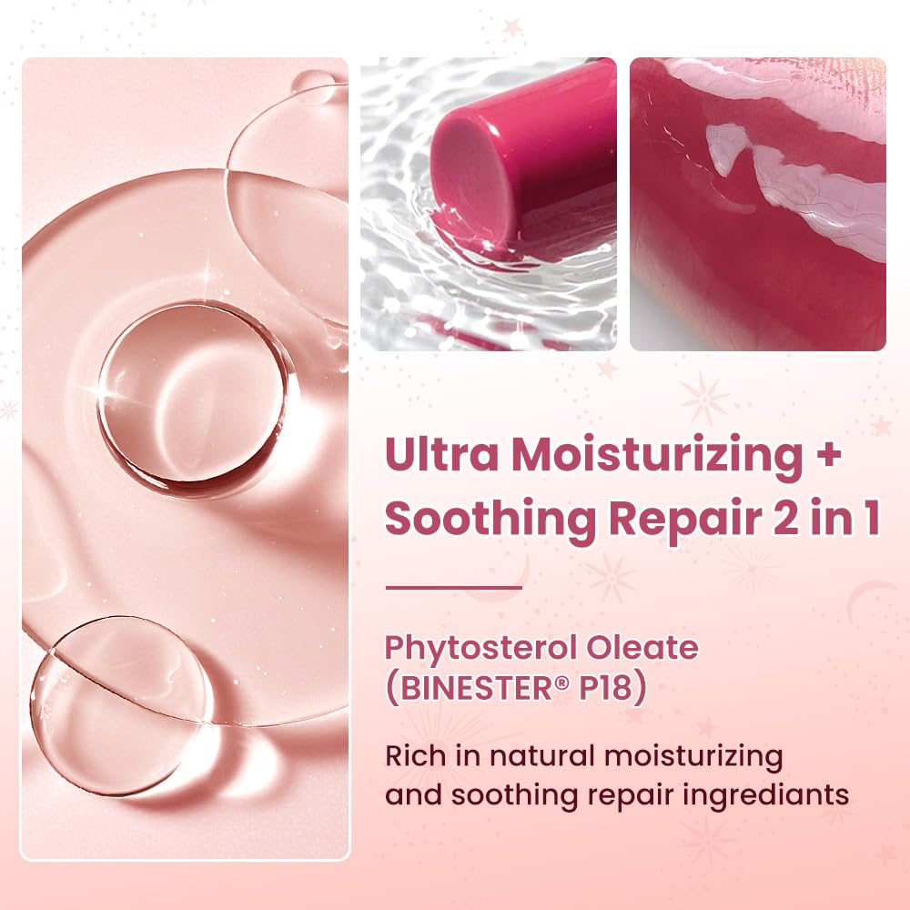 CATKIN Glossy Lip Balm Ultra Hydating Glow Lip Tinted Jelly Plump Melting Balm Shea Butter Repair Soothing For Dry Lips Dewy Finished 0.12 oz C04 PEONY