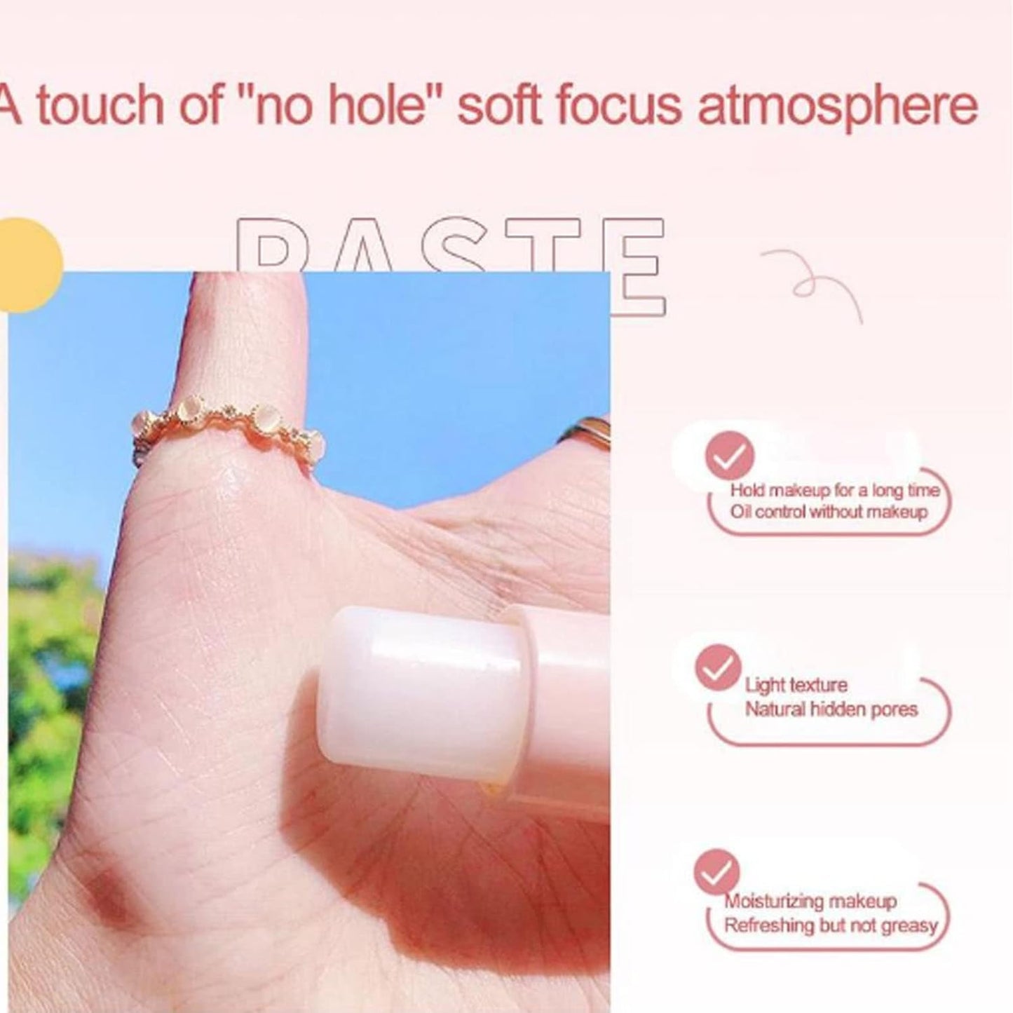 Invisible Pore Stick - Pore Eraser Waterproof Face Primer Makeup Base Oil-control Smooth Fine Lines Isolation Makeup Primer Pore Invisible Cream (1 Pack)