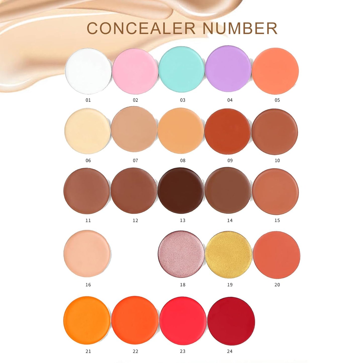 Cream Concealer Corrector Correcting Contour Makeup Set under Eye Concealer Cream Kit for Dark Circles and Blemish 3