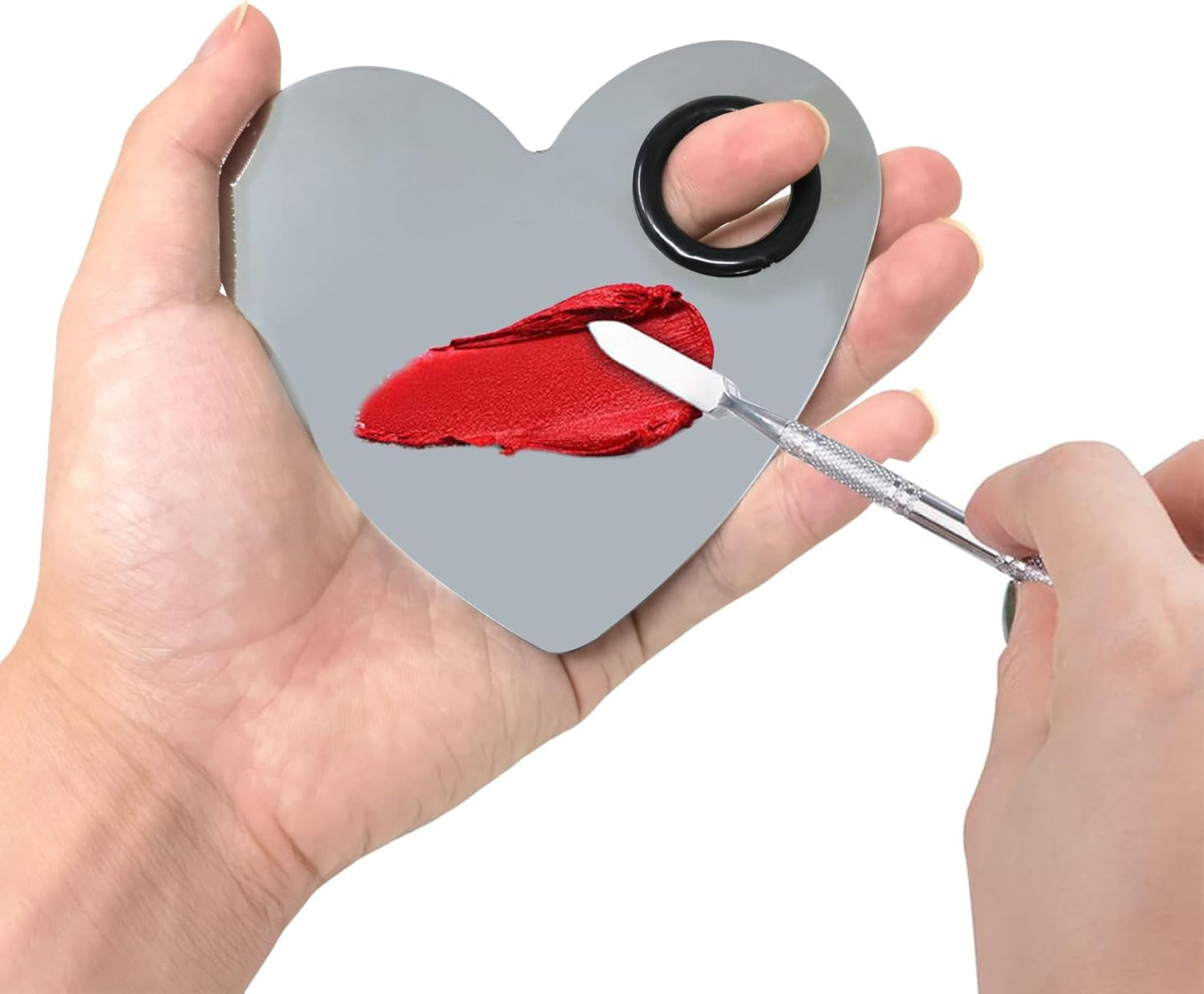 yueton 2SET Stainless Steel Color Palette Makeup Mixing Palette Nail Tools Palette Metal Foundation Makeup Palette for Beauty Color Matching Tools