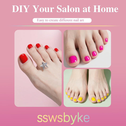 Toe Nail Tips, SSWSBYKE 300Pcs Short Square Soft Gel Full Cover Fake Toe Nail Tips 15 Sizes Matte Press on Acrylic Toe Nail Extensions For Home DIY Nail Salon