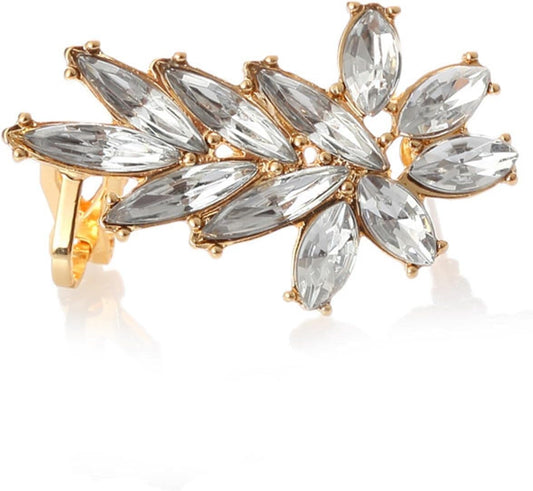 Boho Crystal Ear Climber Earrings Gold Crystal Studs Earrings Punk Rhinestone Ear Crawler Earrings CZ Ear Cuff Climbing Earrings Bridal Earrings Jewelry for Women and Girls