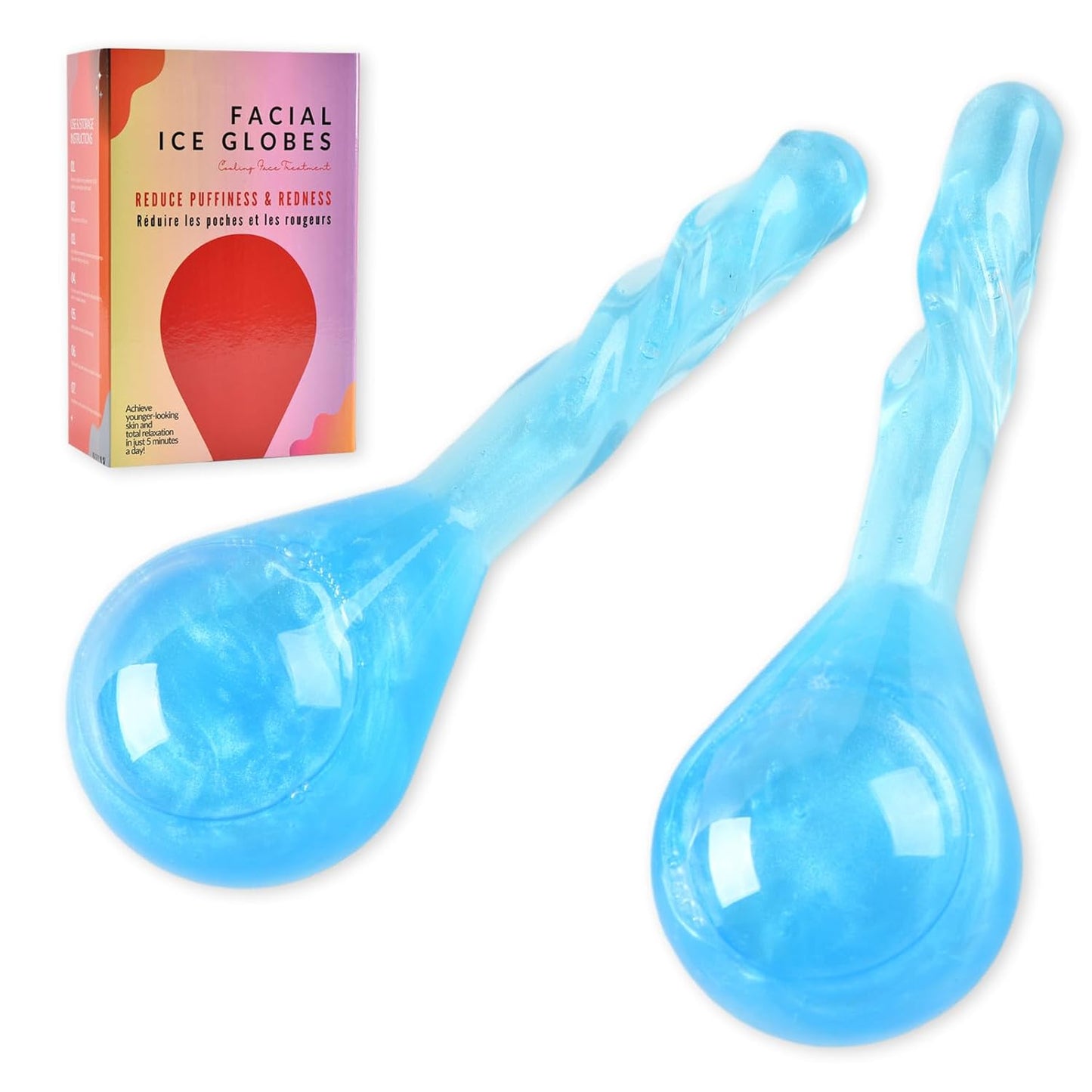 Facial Ice Globes Cryo Sticks, Cooling Beauty Tool for Face, Neck & Eyes, Helps Reduce Puffiness, Refine Pores & Smooth Fine Lines, Cryotherapy Roller for At-Home Skincare Routine