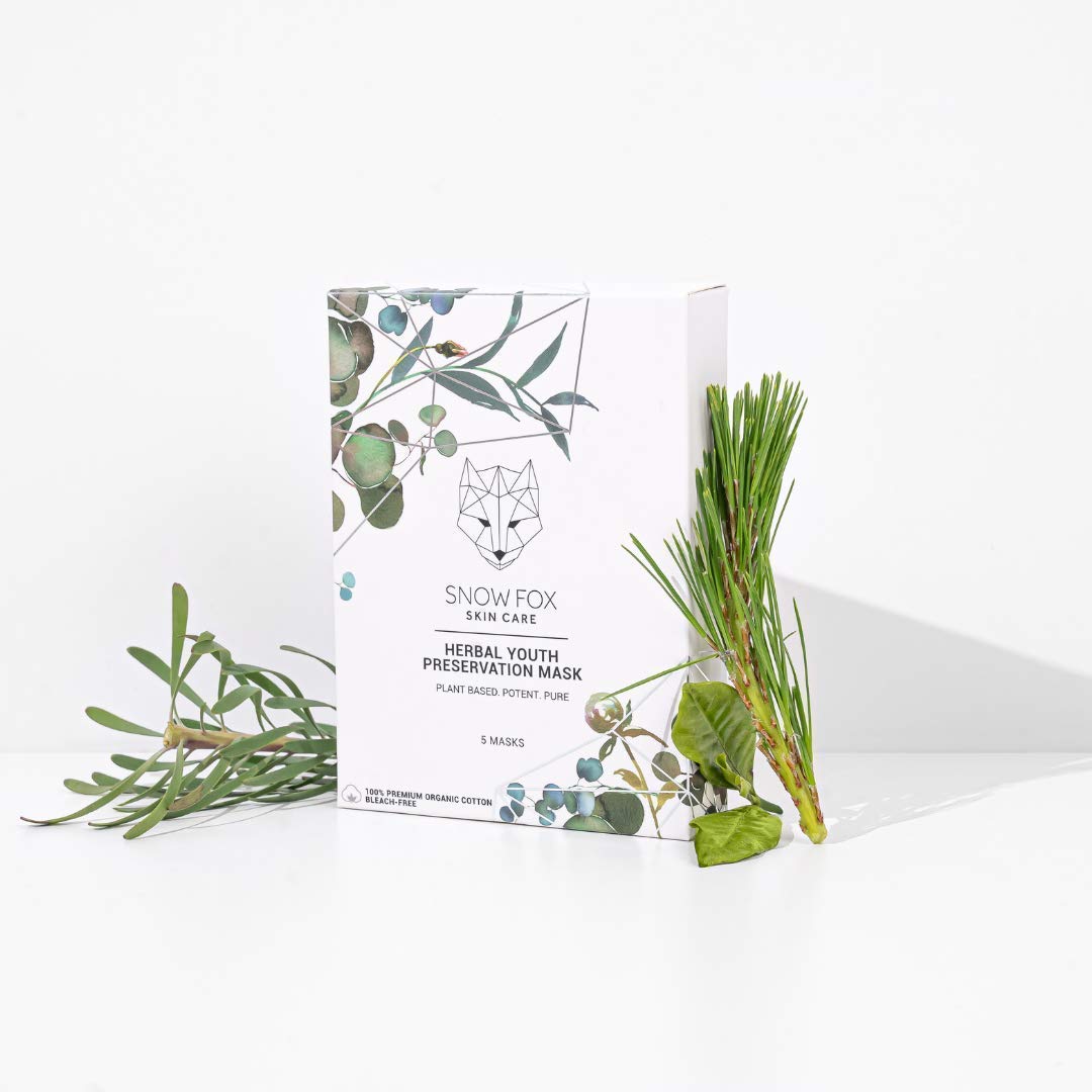 Snow Fox Herbal Youth Mask with Elasticity Production and Collagen Boost, 5-Pack