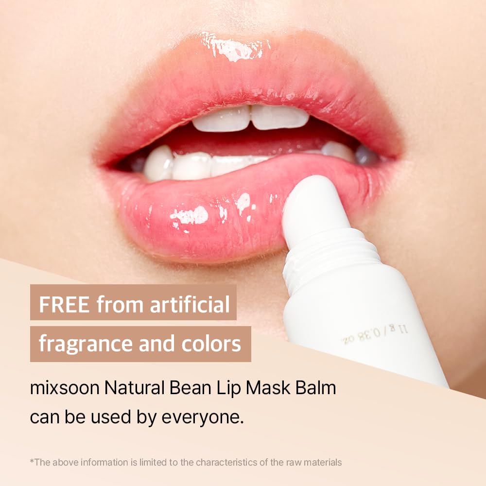 mixsoon Natural Bean Lip Mask Balm Lip Moisturizer For Dry Lip Korean Skin Care 0.38 fl. oz. / 11g