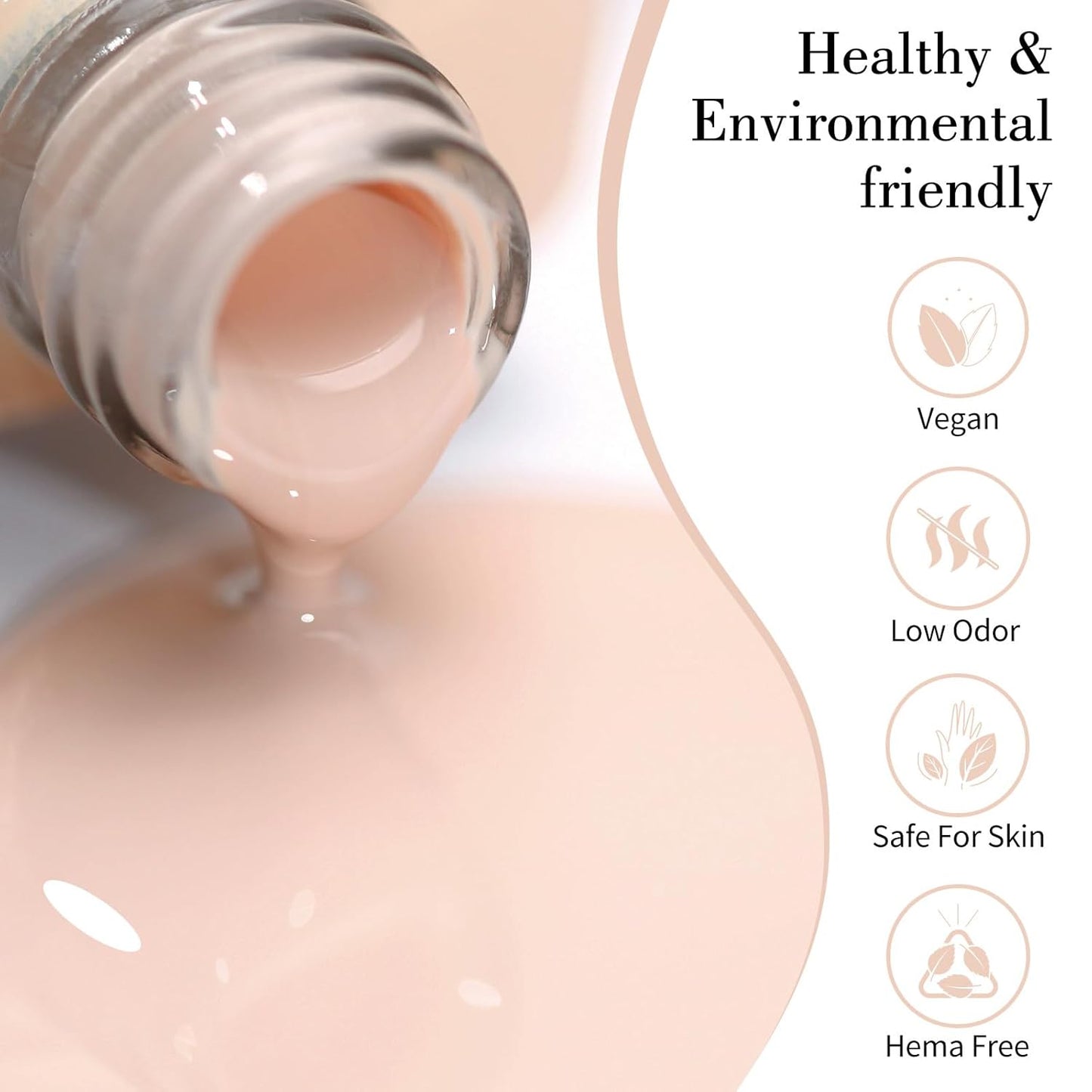 CANNI Nude Pink Gel Nail Polish – 0.3oz Sheer Skin Tone Color, Glossy Soak-Off UV/LED Nail Gel for Natural French Manicure, DIY & Salon Use