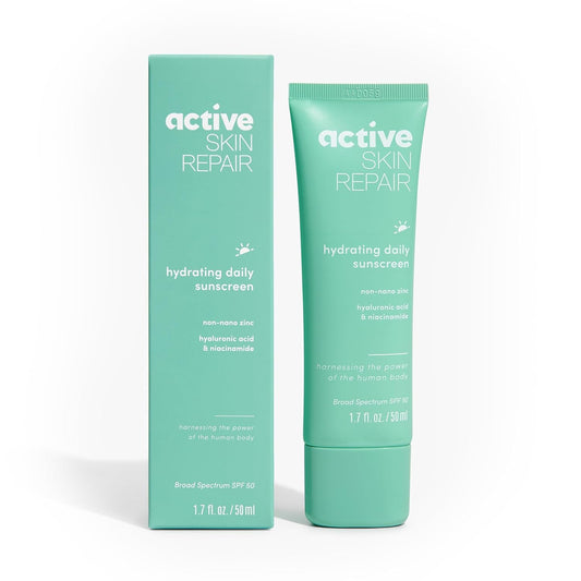 Active Skin Repair SPF 50 Hydrating Daily Sunscreen and Face Moisturizer, Non-Nano Zinc, Non-Toxic Broad Spectrum Protection Hydrating Mineral Facial Sunscreen, 1.7 fl. oz.
