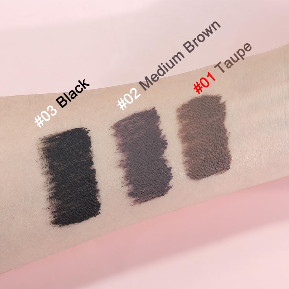 evpct 2-in-1 Tinted Brow Gel & Clear Brow Setting Glue Eyebrow Gel Kit - Strong Hold 24HR Waterproof Smudgeproof Eyebrow Makeup for Natural Soft Full Brows, Brows Enhancer Mascara Makeup - Taupe