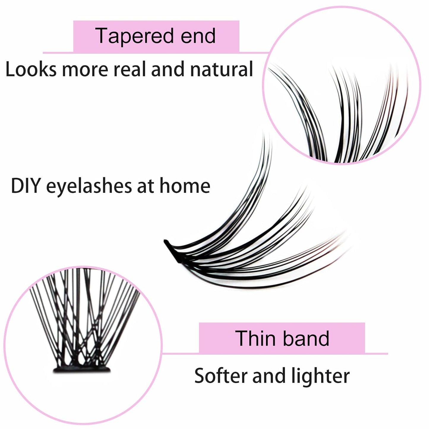 Lash Extension Kit LAUBESS Lash Clusters Kit Cluster Eyelash Extensions Kit Eyelash Clusters Lash Bond and Seal Waterproof Tweezers Brush Lash Glue Remover (Kit 30D-D-Mix9-16)