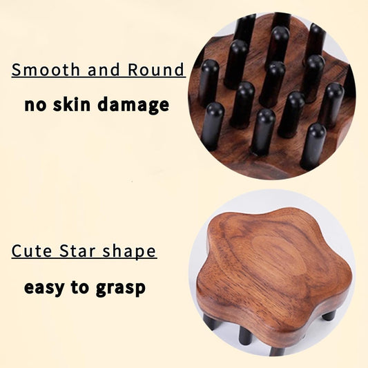 Wood Comb for Hair Growth | Wooden Scalp Massager Tool | Hair Massager | Scalp Massager Hair Growth | Head Massager Scalp Stress Relax Wood (star-16teeth)