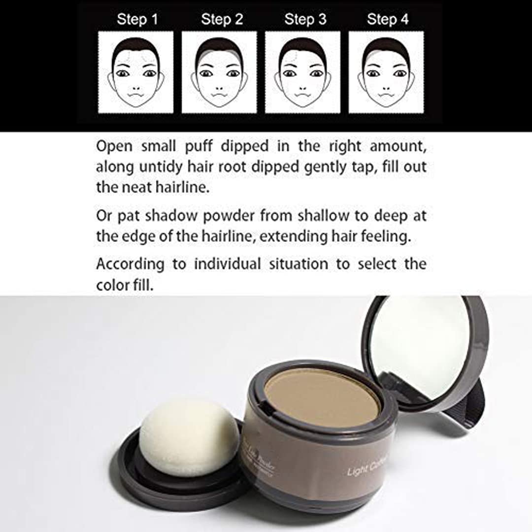 Hairline Powder (Light Cafe) - Hair Root Dye, Hair Color Shadow, Thin Hair Touch-Up Powder, 4g