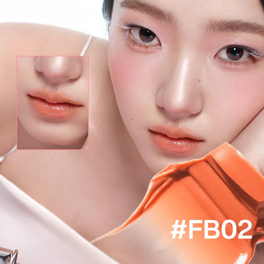 INTO YOU Frozen Glow Lip Balm, Hydrating Lip Gloss, Shine Finish, Nourishing Sheer Tint Pudding Pot with Vitamin E and Seed Oil, Plumping, Moisturizing Lip Makeup, 0.18oz, FB02 Juicy Orange