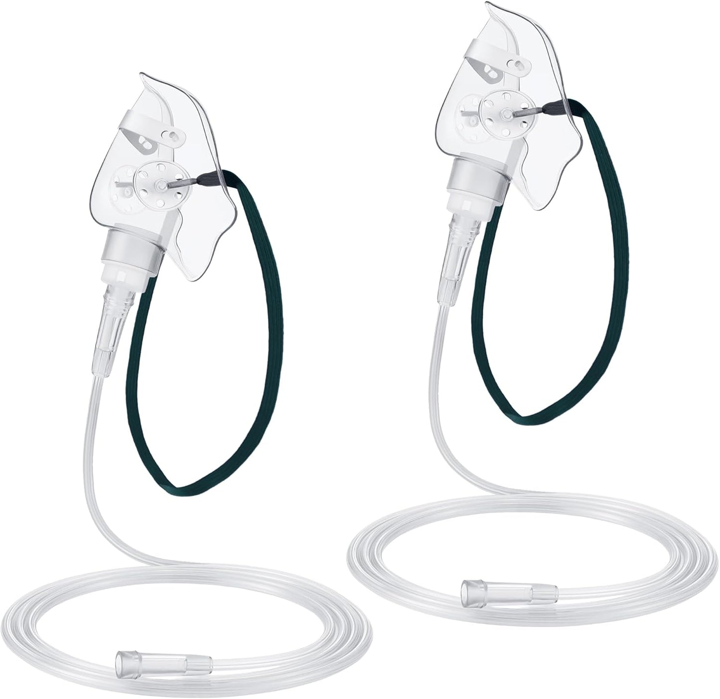 Geiserailie 2 Pack M Size Oxygen Mask with 6.6 Ft Tubing and Adjustable Elastic Strap, Adult Oxygen Mask with Tubing, Transparent Masks for Face Adult