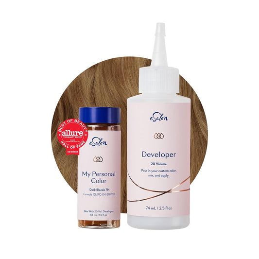 eSalon Permanent Hair Color & Hair Dye Kit - Dark Blonde - Professional-Grade Ammonia-Free Colorist for Up To 100% Gray Coverage on All Hair Types