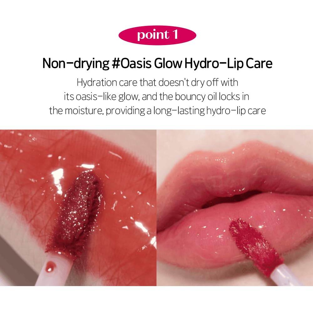 ETUDE Over Glowy Lip Stain Tint #4 Milk Brew | Non-Sticky Vegan Lip Tint | Moisturized & Long-lasting Lip Gloss | Daily Lip Stain for Dry Lips, Korean Makeup, K-beauty