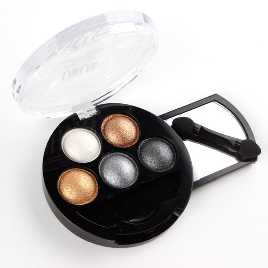 Mallofusa 5 Colors Professional Eye Shadow Palette Eyeshdow Powder Metallic Shimmer Fashion Eye Makeup Charming Highlight Look (Taupe Craze) 4.7oz