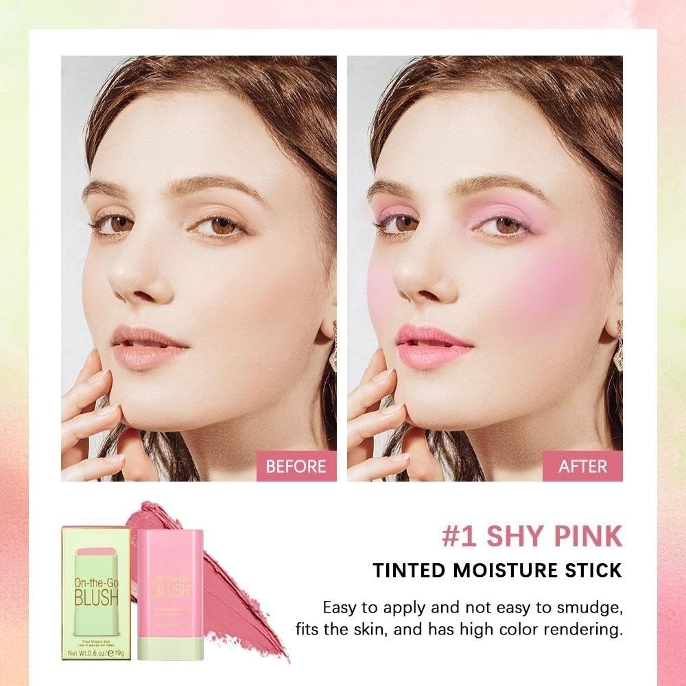 Blush Rare Beauty Liquid Blush Cream Blush Stick For Cheeks Natural Blendable Powder Blusher Stick On The Go Blush Brushes For Makeup Cheeks,Natural Waterproof, Long Lasting(pink)