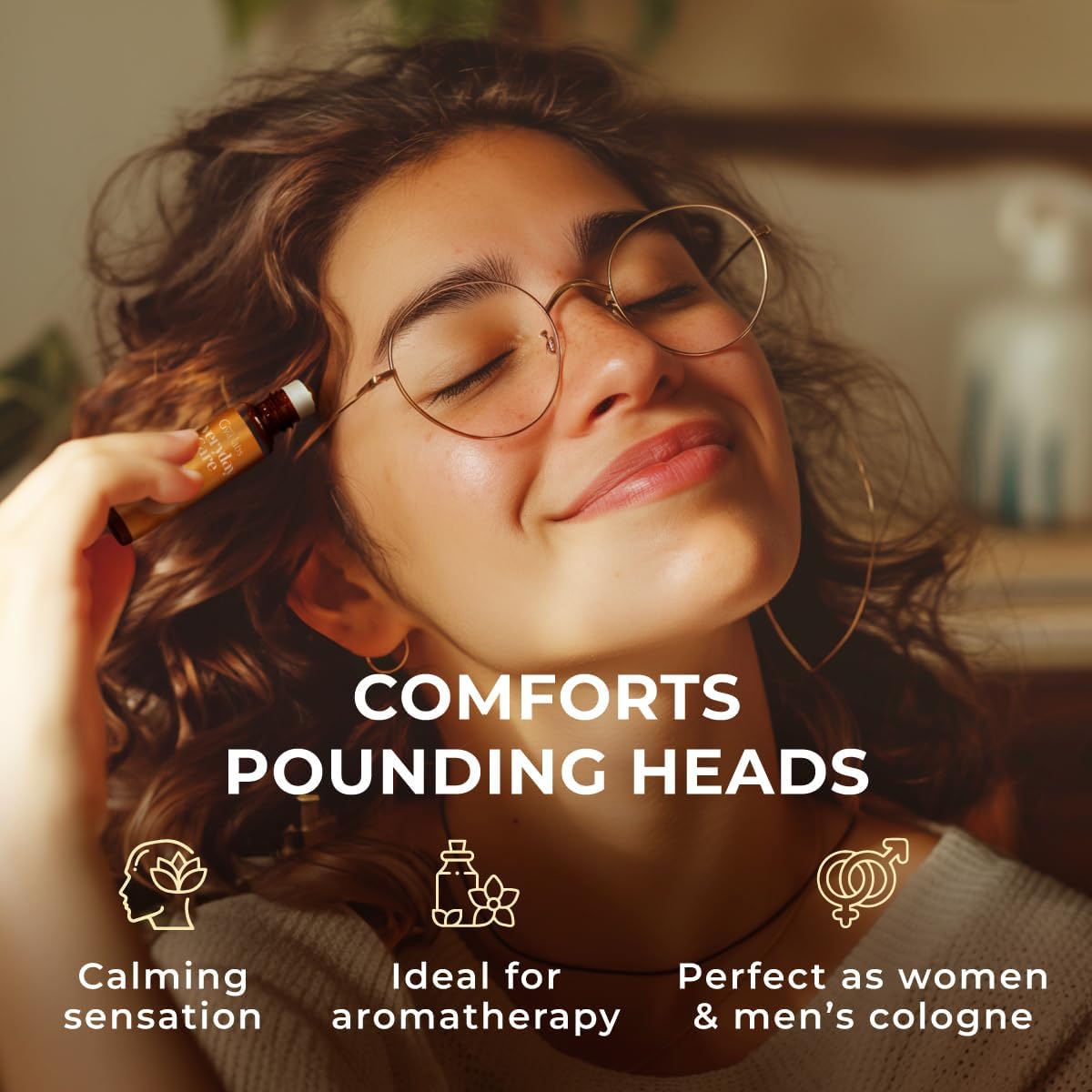 Gya Labs Migraine Essential Oil Roll on - Migraine Relief Stick Roller, Soothing Comfort for Head Tension, 100% Pure Natural, Blend with Peppermint Oil, Self Care Relaxing Gifts for Women (0.34 Fl Oz)