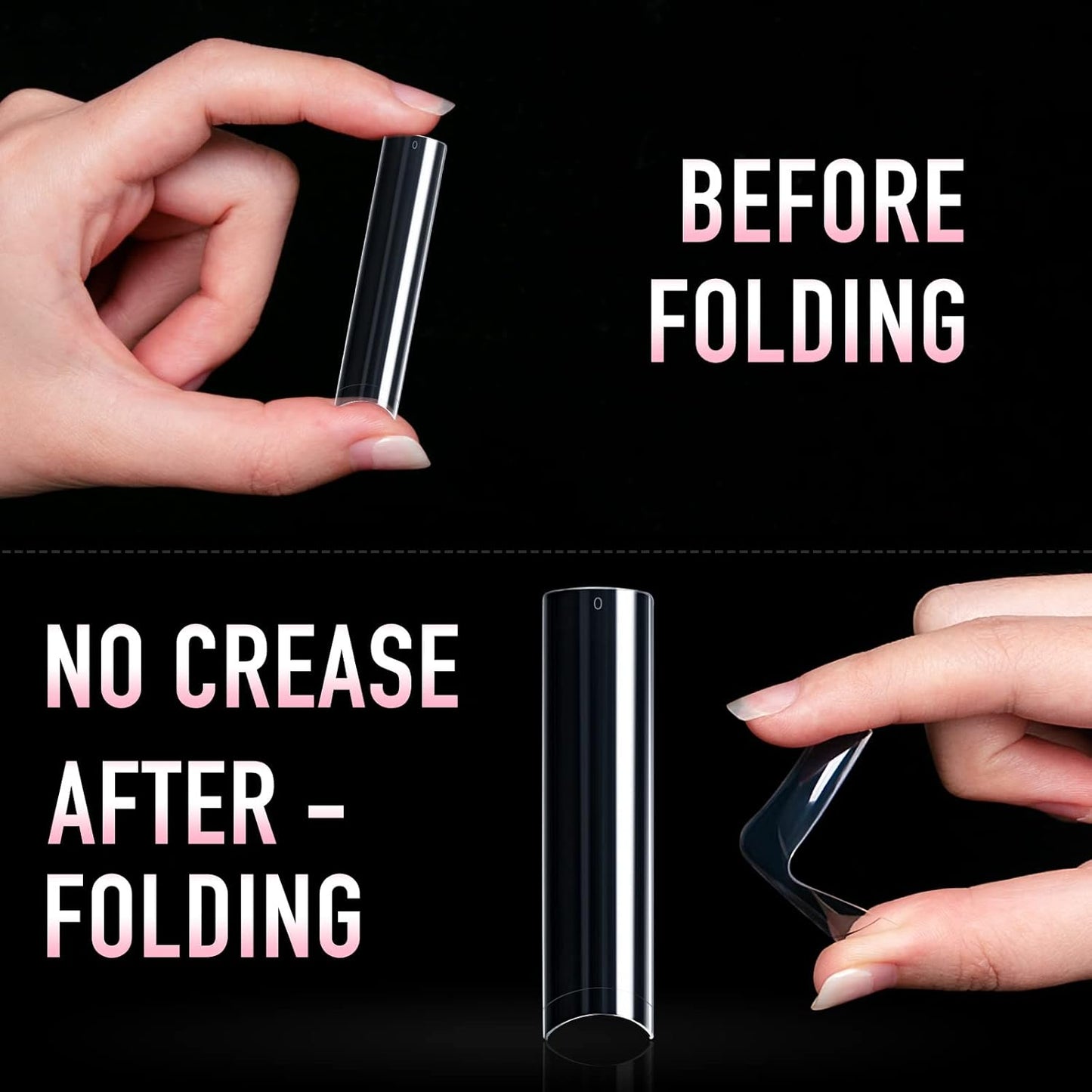 Ranrose 600PCS Clear Extra Long Nail Tips for Acrylic Nails Professional, No C Curve Gel Tips 12 Size XXXL Pre-shaped Half Cover Fake Nail for Press On Nail Extensions