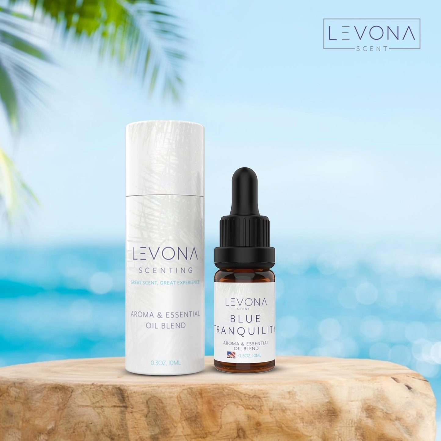 Levona Scent Essential Oils - Scents for Home, Hotel & Office Use - Perfect for Home Diffuser & Humidifiers - Aroma Fragrance Oil, Ideal for Massage, Relaxation, and Spa - Blue Tranquility, 10ml