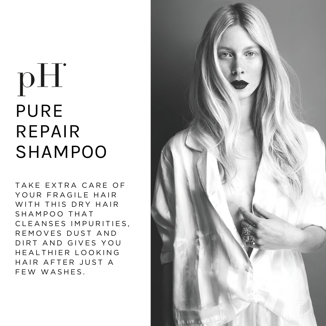 pH PURE HAIR Repair Moisturizing Shampoo 33.8 Oz - Hydrating Shampoo for Dry, Damaged & Color-Treated Hair - Revitalizing, Nourishing Formula to Restore Softness, Shine & Strength
