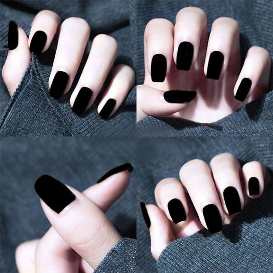 COSMOO 12ml Black Matte Nail Polish, Quick Dry Nail Lacquer for Nail Art Varnish, Mist Effect Matte Finish Velvet Nail Polish, 0.41 fl oz (Black, 0.41 fl oz)