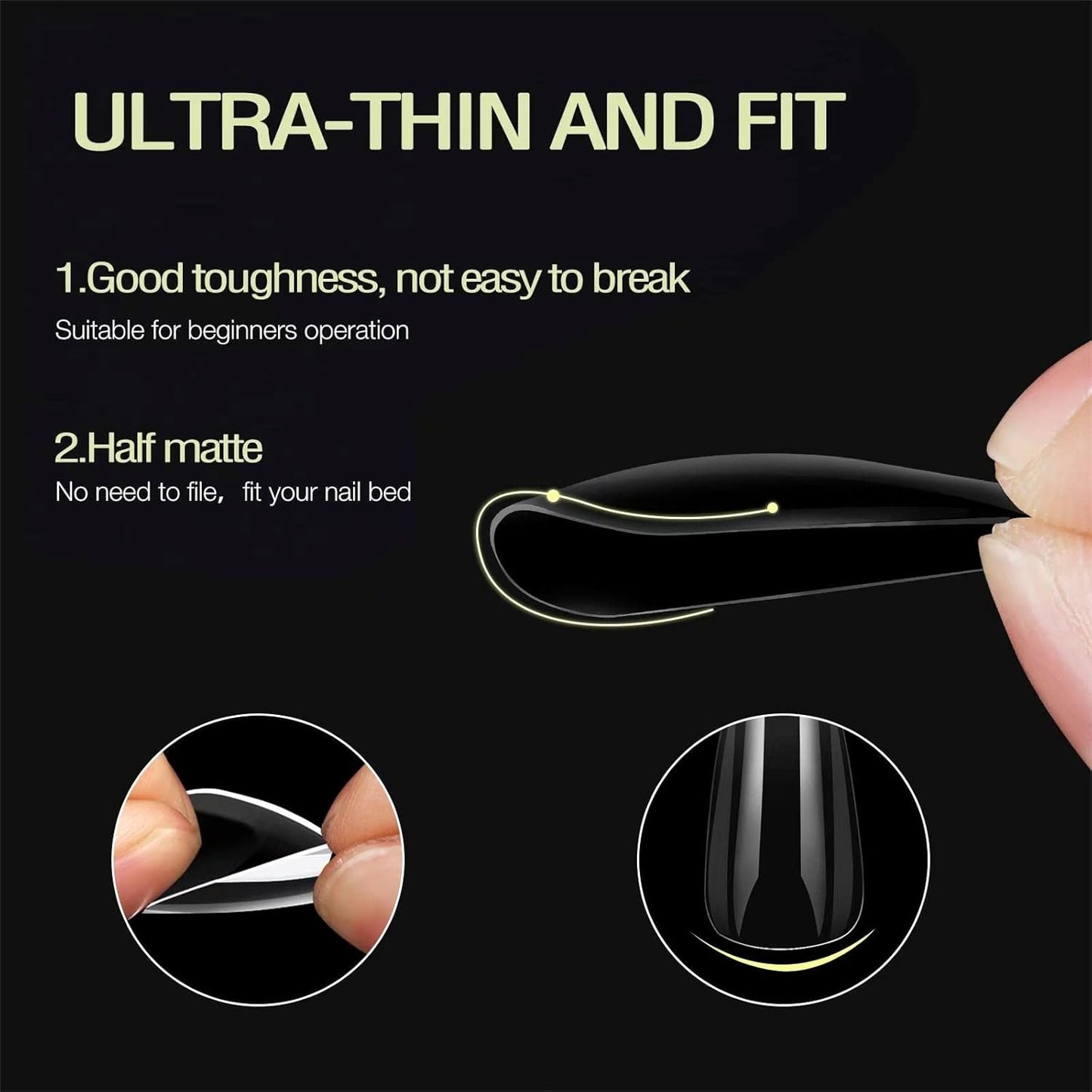 Short Square Nail Tips,1000 PCS Artificial Full Cover Fake Nails Soft Gel Tips 10 Sizes with Box for Home DIY Nail Salon (Clear and Natural 3)