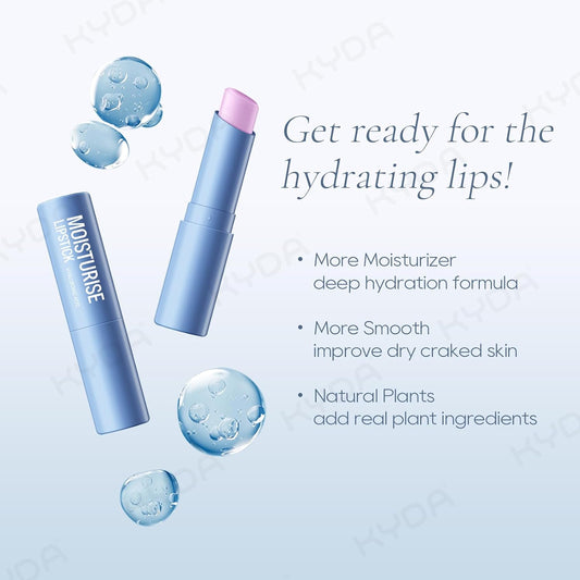 KYDA 3 Pcs Hyaluronic Acid Lip Balm, Moisturizing Lipstick for Dry Cracked Lips, Deep Hydrating Lip Care Balm, Reduce Fine Lines, Daily Lip Moisturizer with Hyaluronic Acid, Colorless Finish