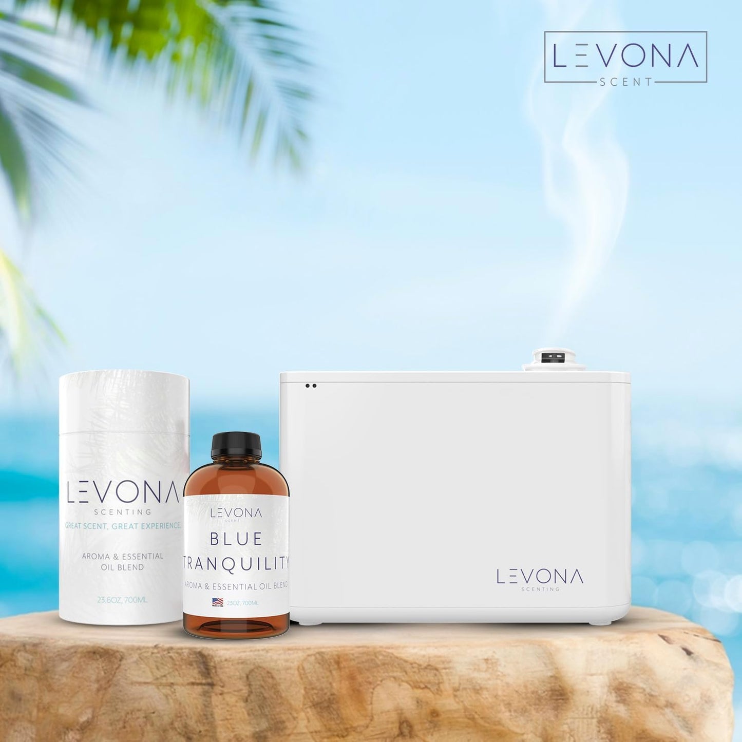 Levona Scent Pure Essential Oils: Blue Tranquility Essential Oils - Home Luxury Scents for Diffusers for Home, Hotel & Office - Scented Fragrance Oil Blends - Essential Oil for Humidifiers - 700 Ml