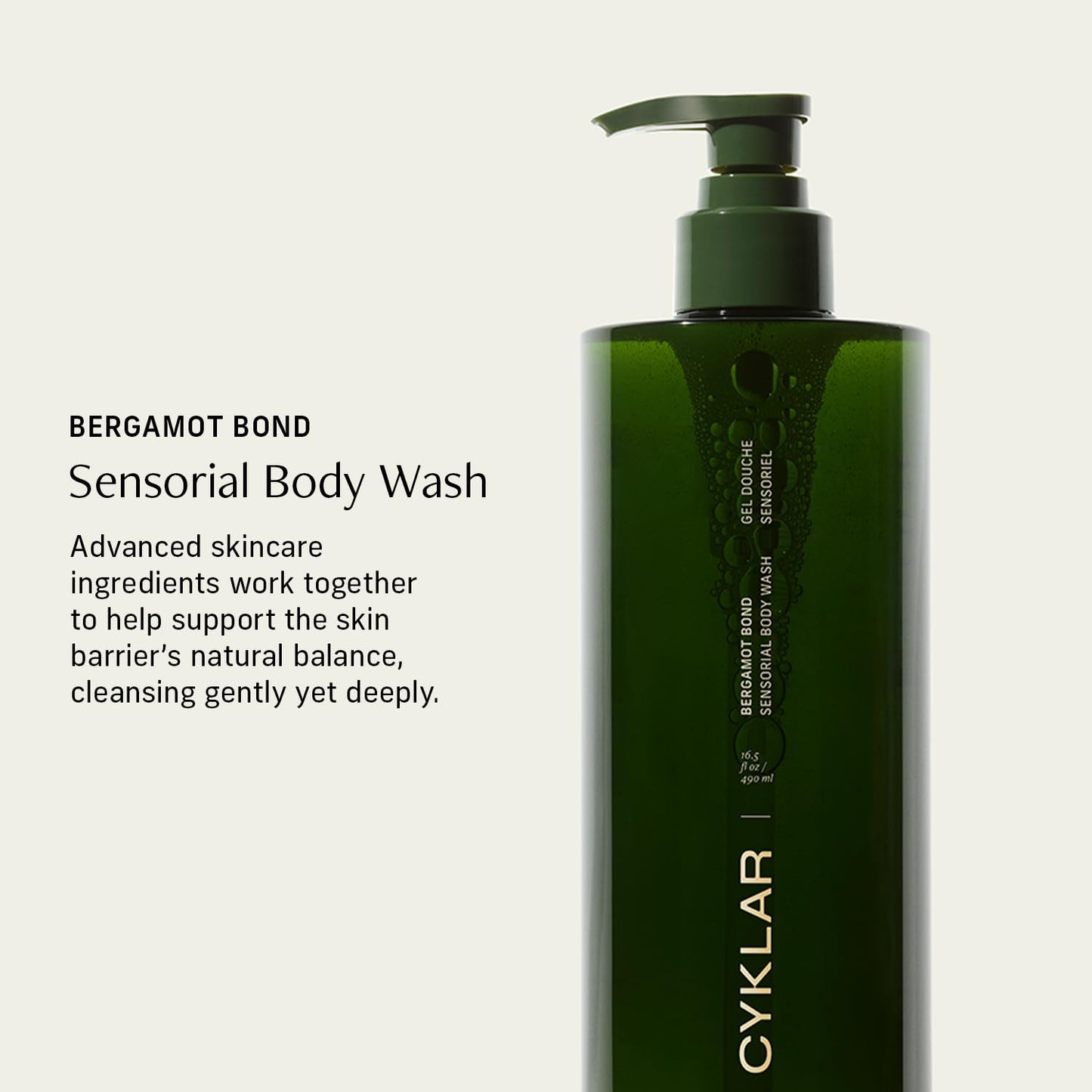 Sensorial Body Wash. Bergamot Bond Hydrating Cleanser with Moisture Locking Multi-Oil Complex, Sodium PCA and Glycerin. Nourishing Shower Gel for Women and Men, 16.5 Fl Oz Luxury Bodywash