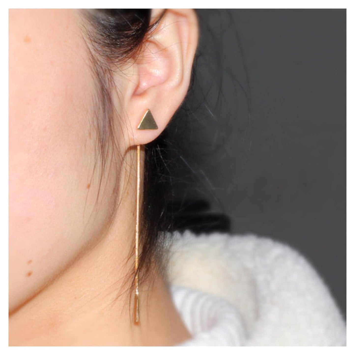 Vintage Bar Drop Earrings Triangle Stud Earrings Round Snake Chain Earrings Gold Long Chain Tassel Earrings Jewelry for Women and Girls