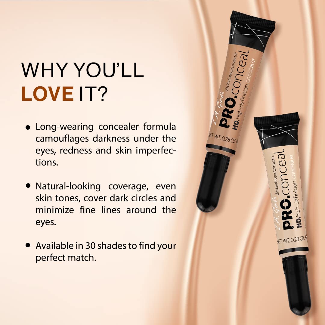 L.A. Girl Pro Conceal HD Concealer, Dark Cocoa, 0.28 Ounce