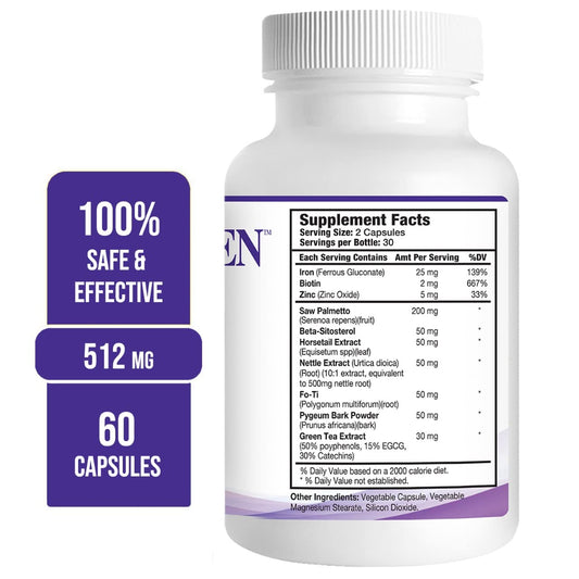 Propidren by HairGenics - DHT Blocker & Hair Growth Capsules to Prevent Hair Loss & Stimulate Hair Follicles, to Stop Hair Loss & Regrow Hair. Proprietary Anti-Hair Loss & Hair Regrowth Treatment.