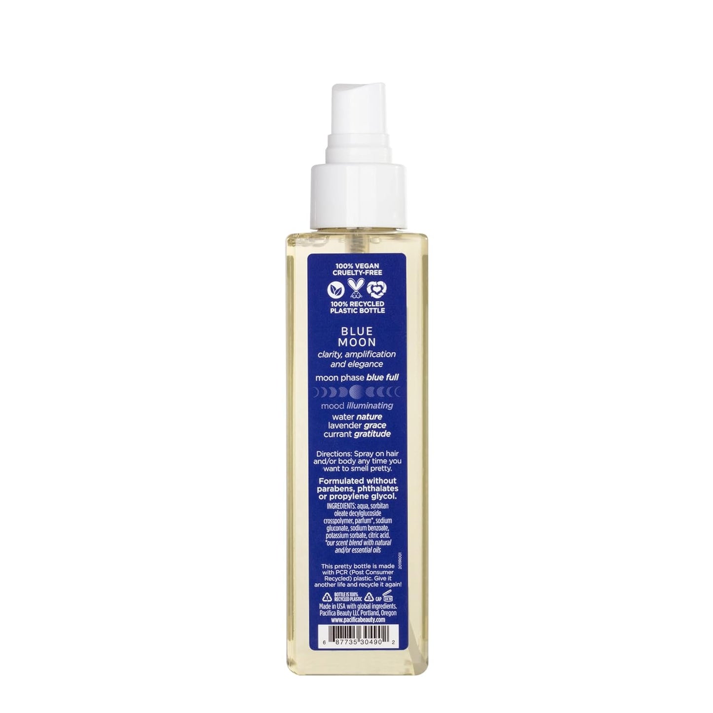 Pacifica Hair Perfume & Body Fragrance Spray Mist - Blue Moon with Lavender & Currant – Alcohol-Free, Vegan & Cruelty-Free, 6.5 oz